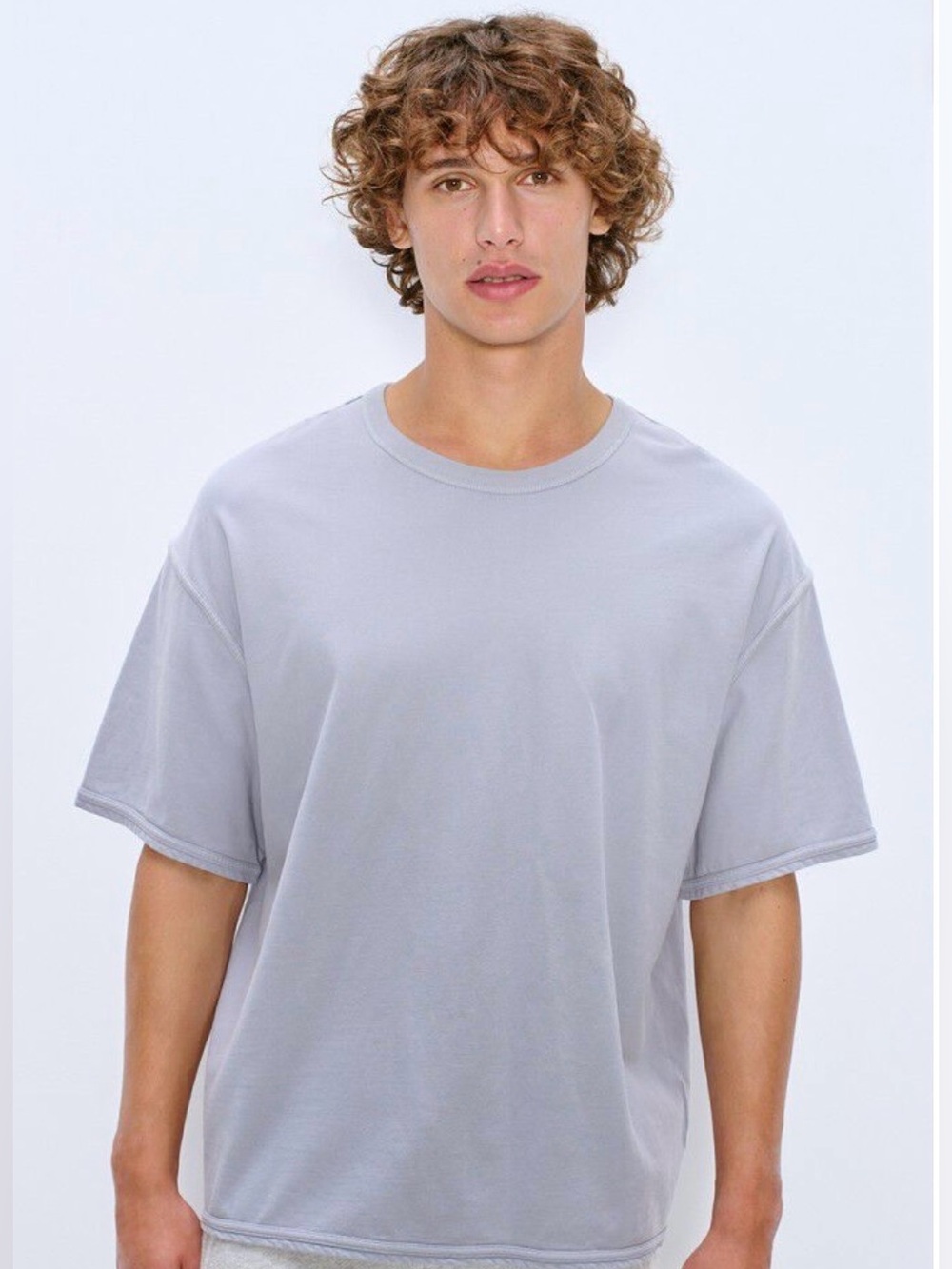 American Vintage Men's Light Gray Crew T-Shirt